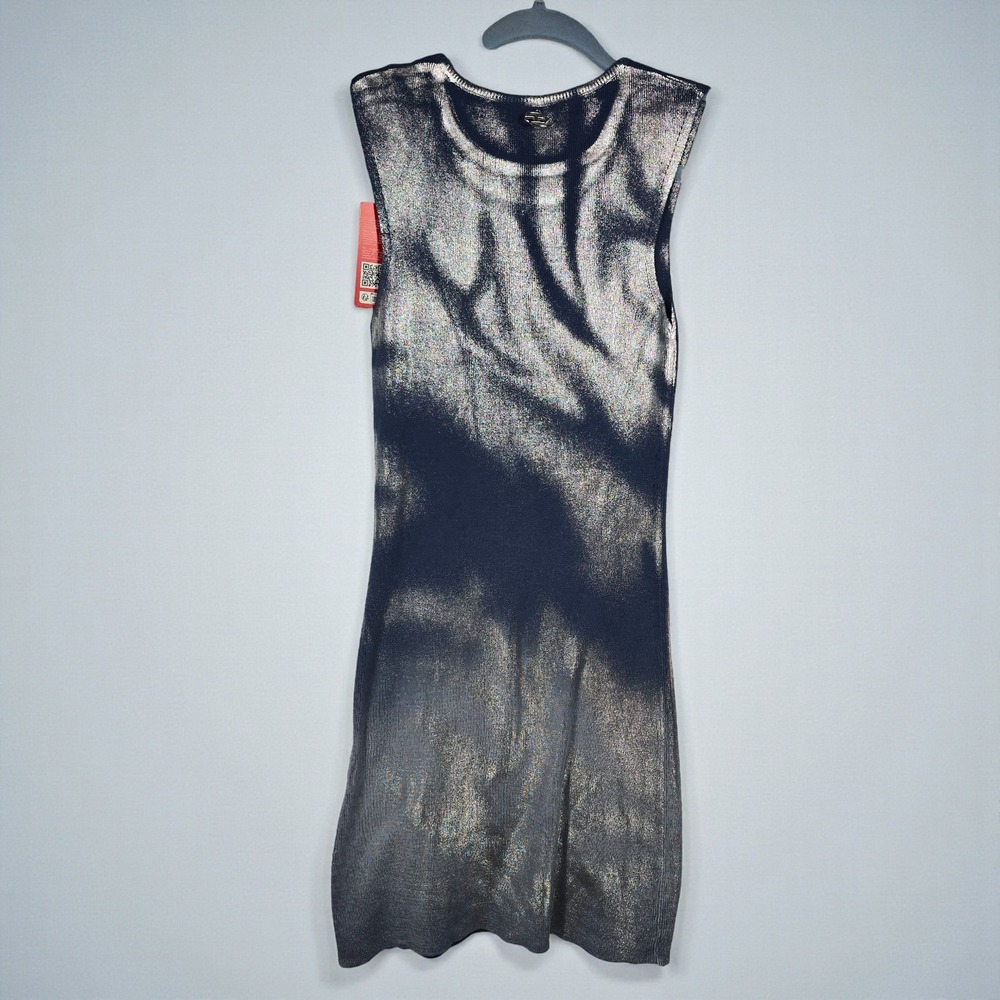 DIESEL M-IDONY ABITO Knitted Dress Blue Multi Woman Small Sleeveless Metallic - Picture 2 of 11